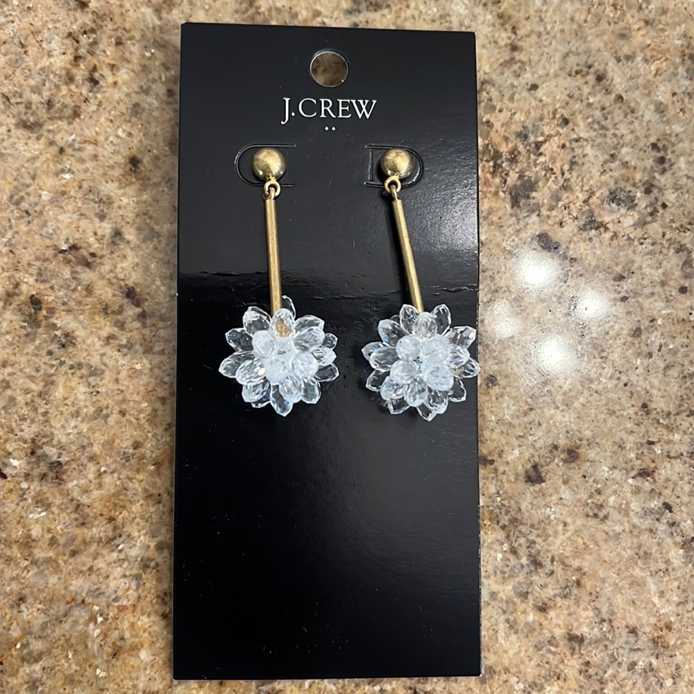 J. Crew Crystal Cluster Drop Earrings H4969